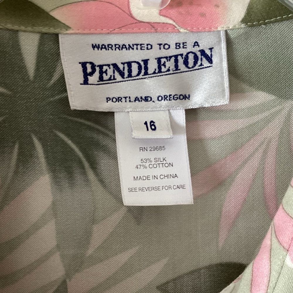 Pendleton Floral Silk Blend Button Down Blouse 16 - image 6